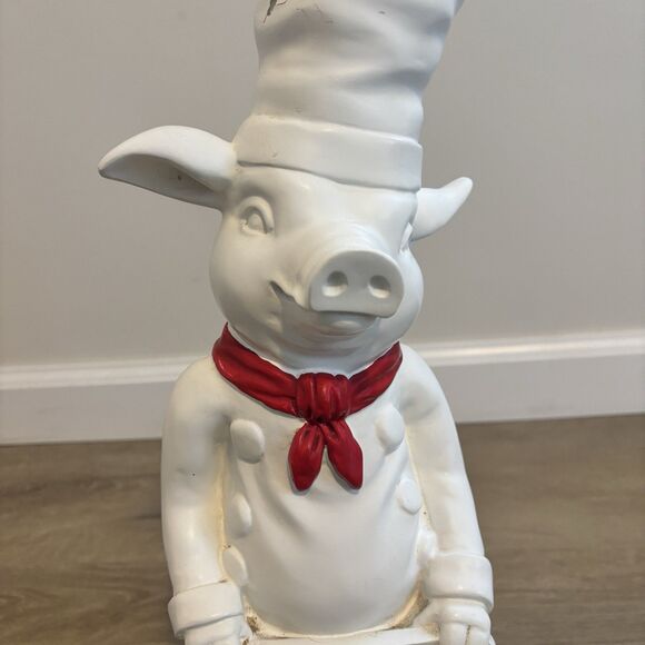 VTG Ceramic Pig Chef Chalkboard 17” Statue Kitchen Decor Figure Menu Board READ - Picture 8 of 16